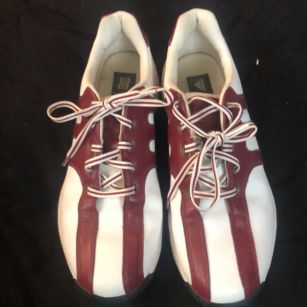 Adidas red white golf shoes men’s 10